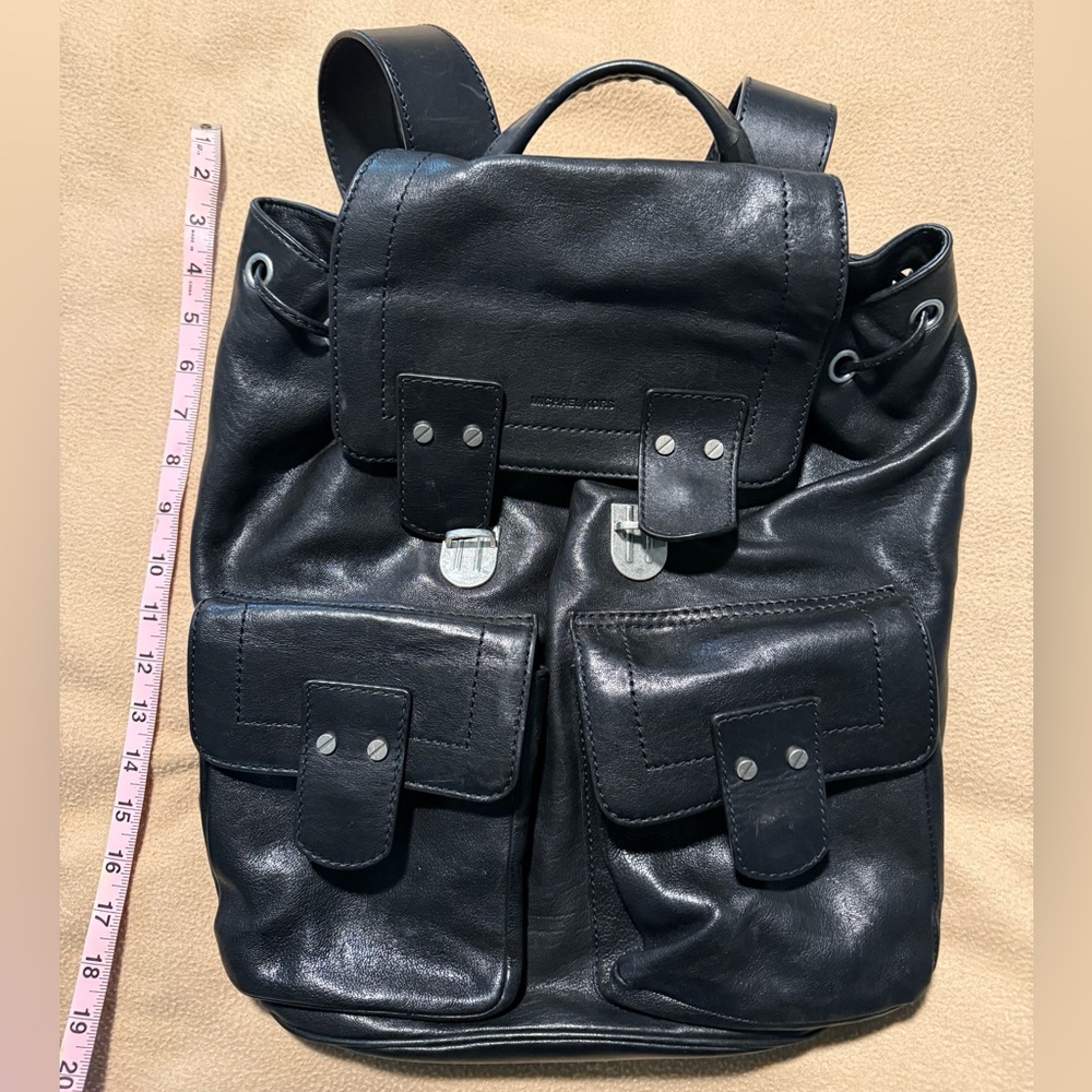 Michael Kors Black Leather Backpack